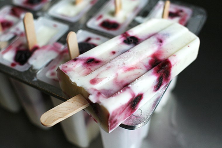 Cherry-tequila ice pops