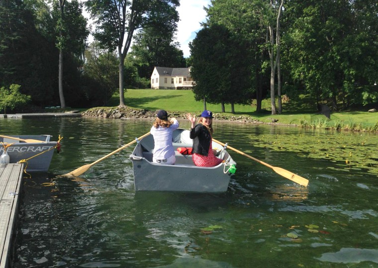Natalie and Jenna go for a boat ride in Cooperstown.