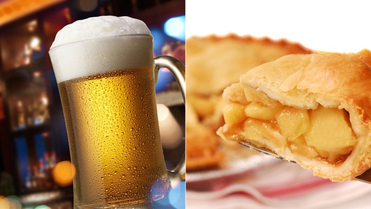 apple pie and beer for Pie 'n Beer Day!
