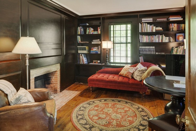 The nearly 3,500-square-foot home includes a library.