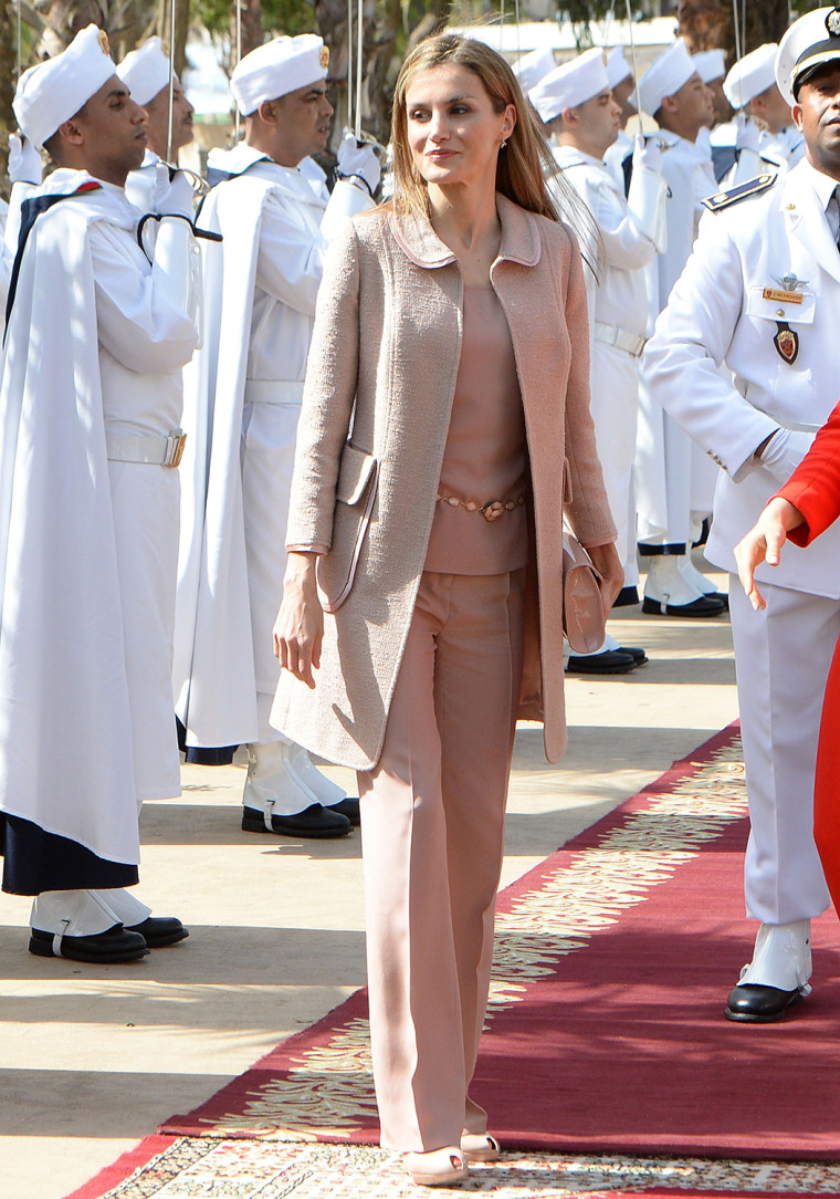 Queen Letizia of Spain visits the Lalla Salma Centre for Research Against Cancer  in Rabat on July 15, 2014. The new King and Queen of Spain are on a ...