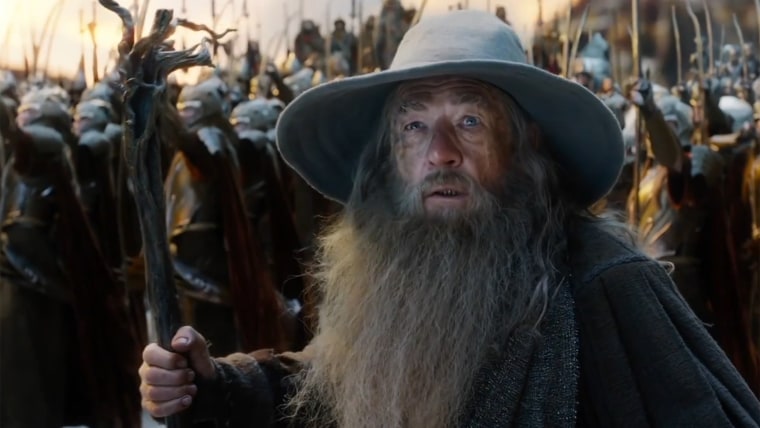 Gandalf appears in a scene of the new "Hobbit" trailer.