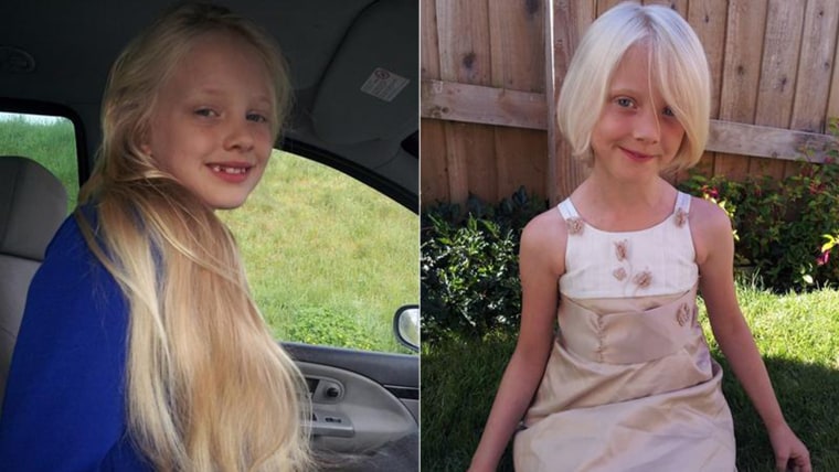 Charlie Tillotson, who has been dubbed a real-life Rapunzel, chopped off her long blonde locks  for children with cancer.