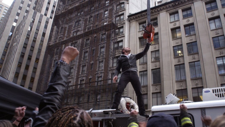 Ian Ziering as Fin Shepard in Sharknado 2.