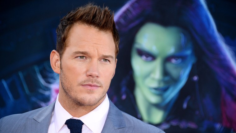 Chris Pratt arrives at the premiere of "The Guardians Of The Galaxy" at El Capitan Theatre on Monday, July 21, 2014, in Los Angeles. (Photo by Jordan ...