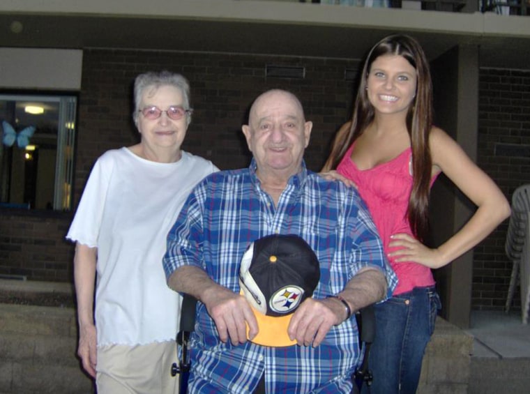 Valerie Gatto poses with her grandparents.