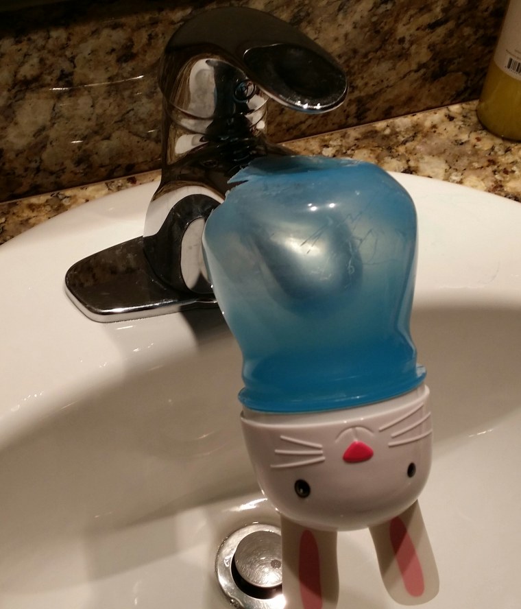 Dad Hack: Toddler hand-washing plus broken sippy cup equals genius