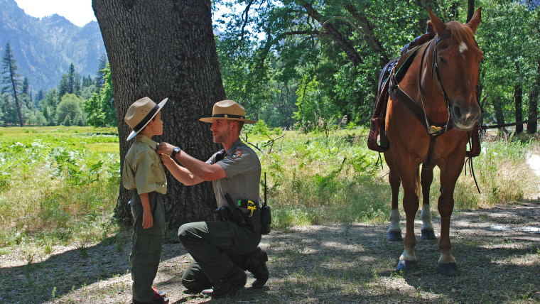 Gabriel Lavan-Ying, 8, spent a day as a Yosemite National Park ranger, with the help of the Make-A-Wish Foundation.