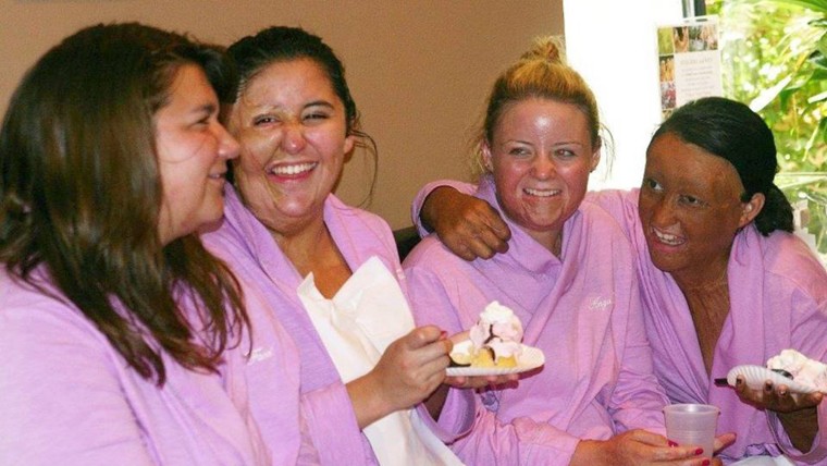 Kara Bosworth, Adrianna Ramirez, Haley Avery, and Stephanie Pineda enjoy a day of therapeutic touch.