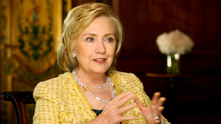 Clinton spoke to NBC's Cynthia McFadden. 