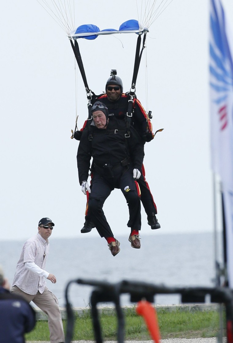 The elder Bush also went skydiving for his 80th and 85th birthdays, and vowed two years ago when he turned 88 that he would skydive one last time on his 90th birthday.