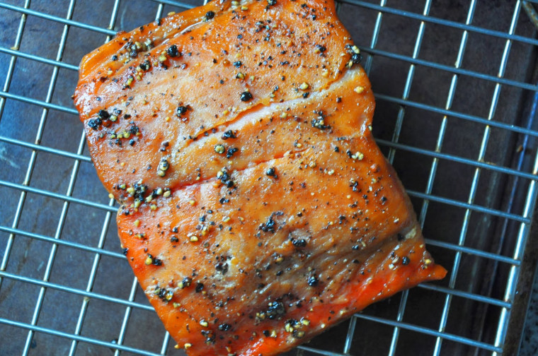 Maple and black pepper salmon