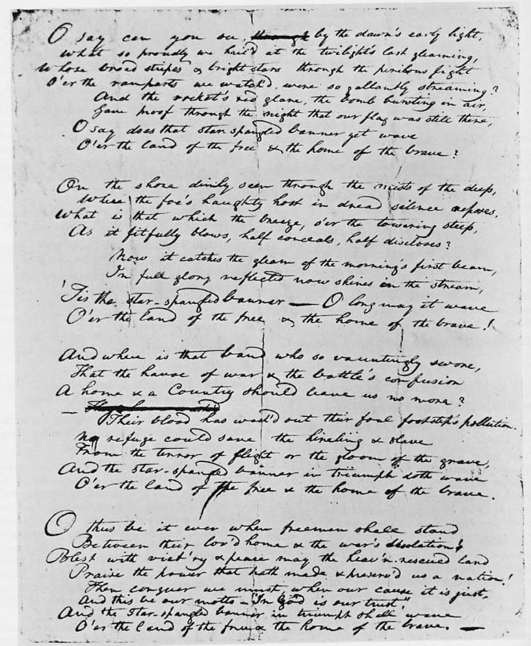 Lawyer Francis Scott Key penned the \"The Star-Spangled Banner\" after witnessing a battle between American and British forces.