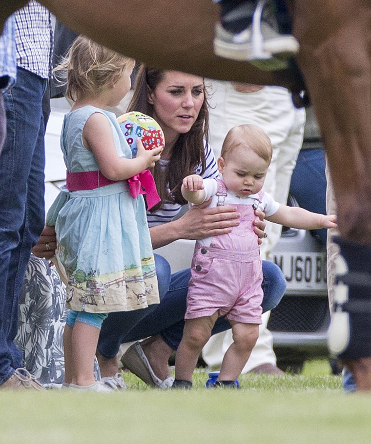 June 15, 2014 - Cirencester, Glos, United Kingdom - The Duchess of Cambridge and Prince George today watched Prince William and Harry play polo. Image...