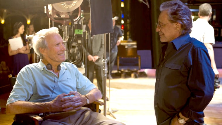 Clint Eastwood and the real-life Frankie Valli on the set of \"Jersey Boys.\"