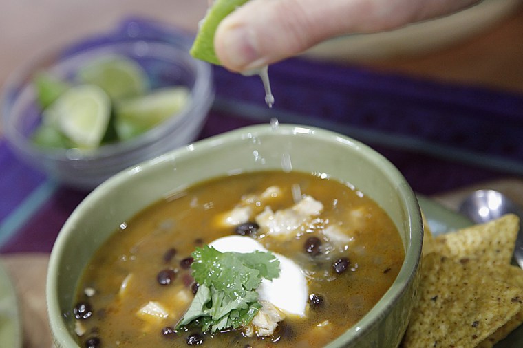 Black bean, sweet potato soup