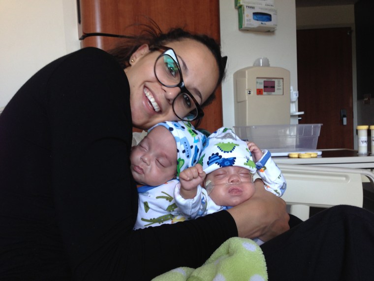 Elene Cowan with babies David and Carl.