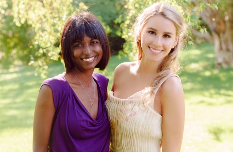 Courtney Barich with designer Suman Faulkner who designed the burlap gown. Courtney wore the dress to her prom to raise money for an orphanage in the ...
