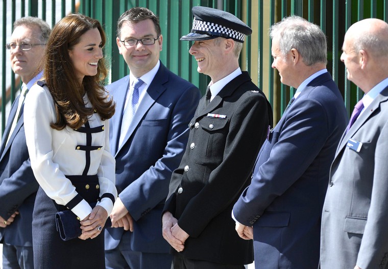 Britain's Catherine, Duchess of Cambridge arrives at Bletchley Park near Milton Keynes in southern England June 18, 2014. The Duchess of Cambridge vis...