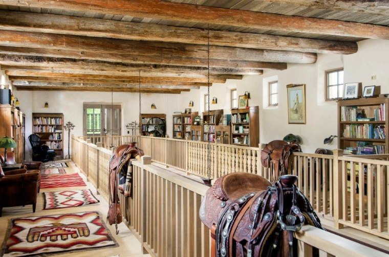 Jane Fonda decorated her ranch with antiques, artwork, rugs, furniture and books that are also for sale in addition to the ranch, which is listed for $19.5 million.