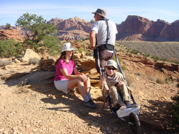 The Geier family at Fruita Campground Overlook, Capitol Reef National Park August 2012.