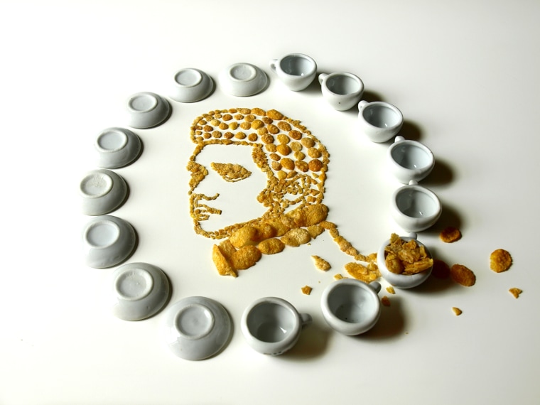 Elvis made out of corn flakes
