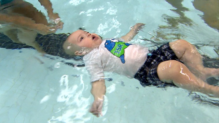 During ISR, babies learn to flip themselves over to float on their backs.