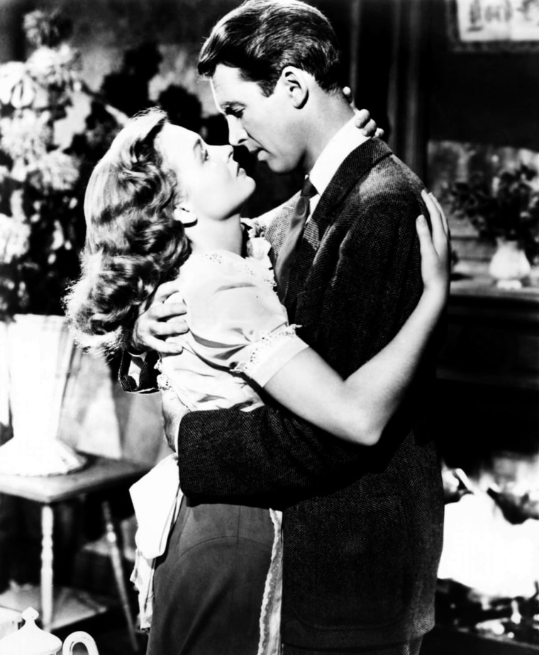 Donna Reed and Jimmy Stewart in 1946's \"It's A Wonderful Life.\"