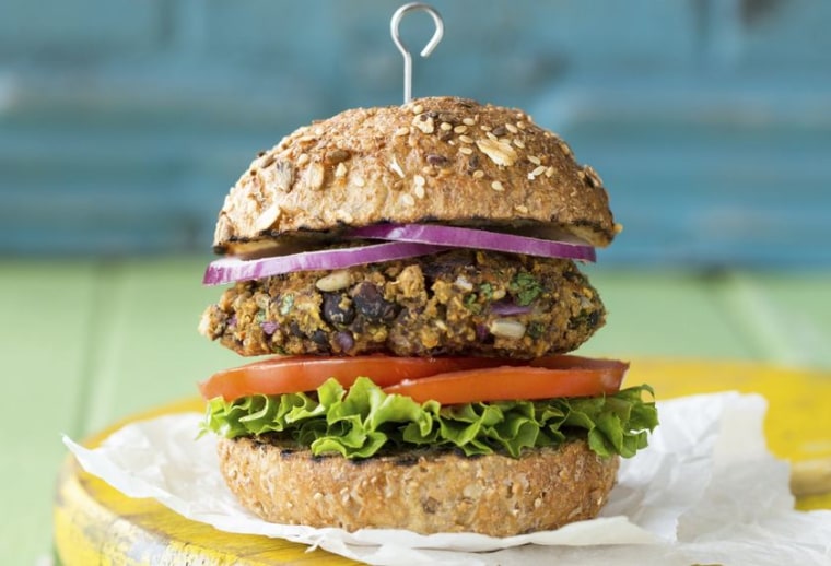 Veggie burger created by Angela Liddon