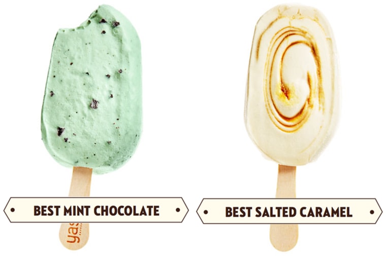 Yasso Frozen Greek Yogurt in Mint Chocolate Chip and Sea Salt Caramel