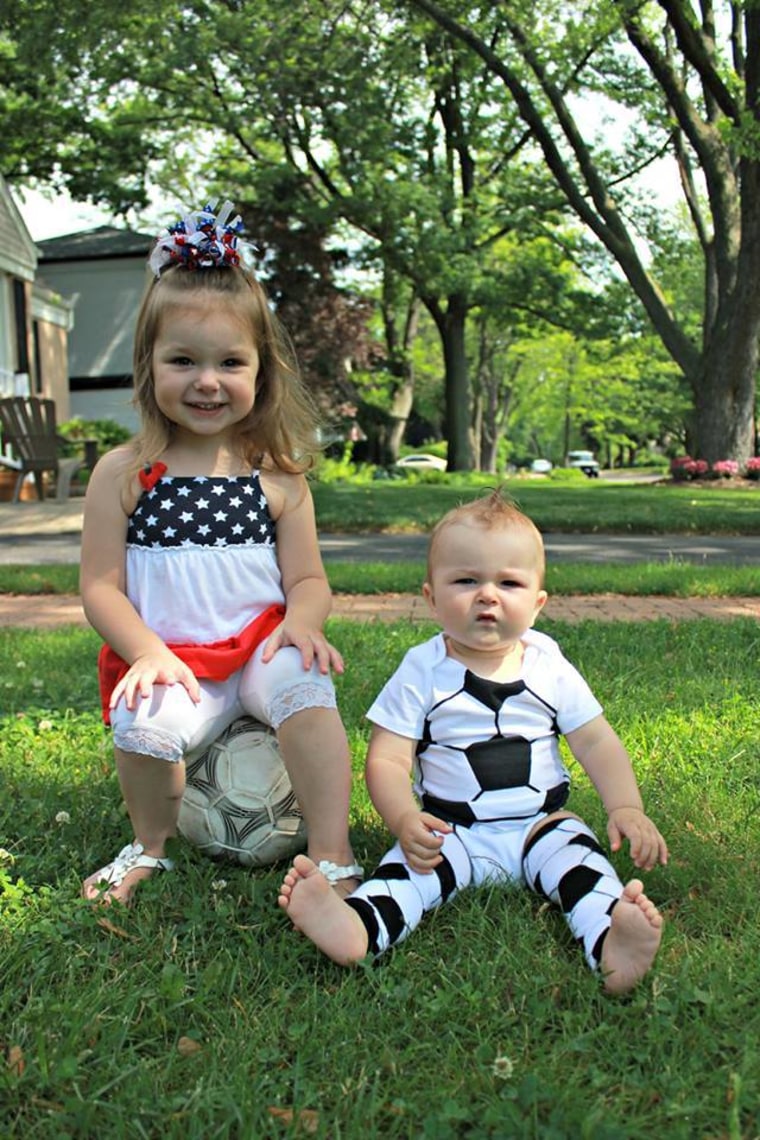 Yes, these are soccer ball baby leg warmers. Go Team USA!