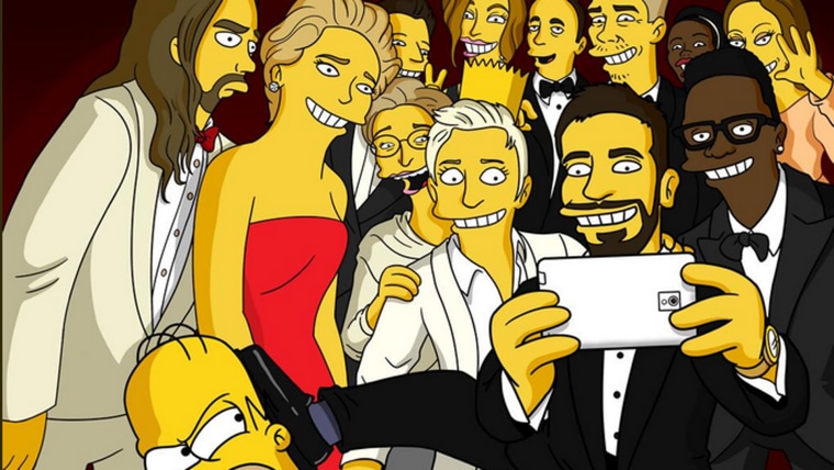 "The Simpsons" spoof Ellen's Oscars selfie
