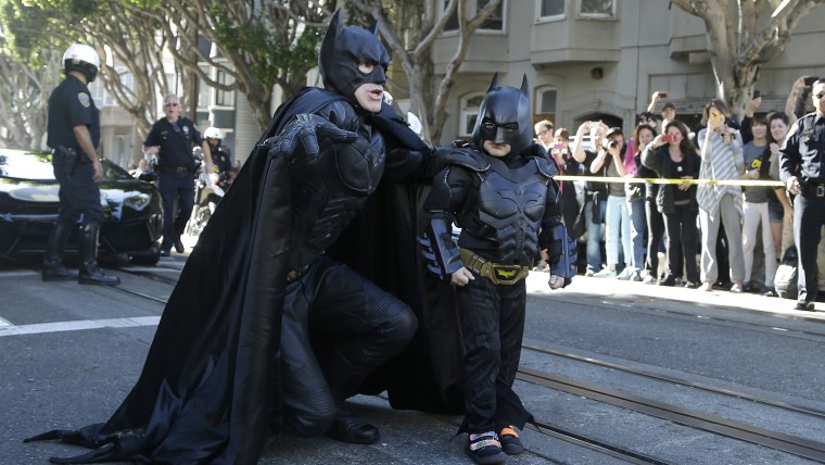 Batkid got bumped by Oscars, but still hung out with Spider-Man