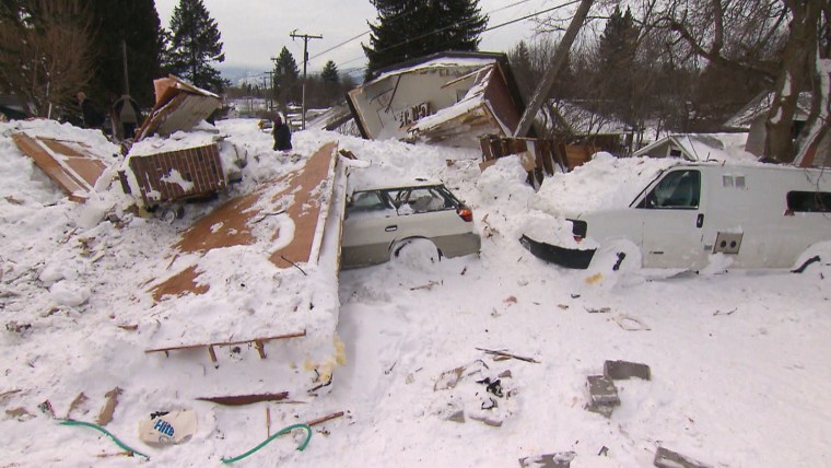 The aftermath of the avalanche in Missoula