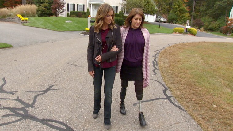 Natalie, walking with Celeste, has become close with the family as she's followed them through their recovery.