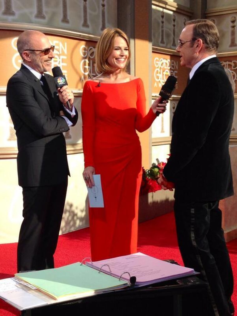 Matt Lauer's beard made an appearance on the Golden Globes red carpet.