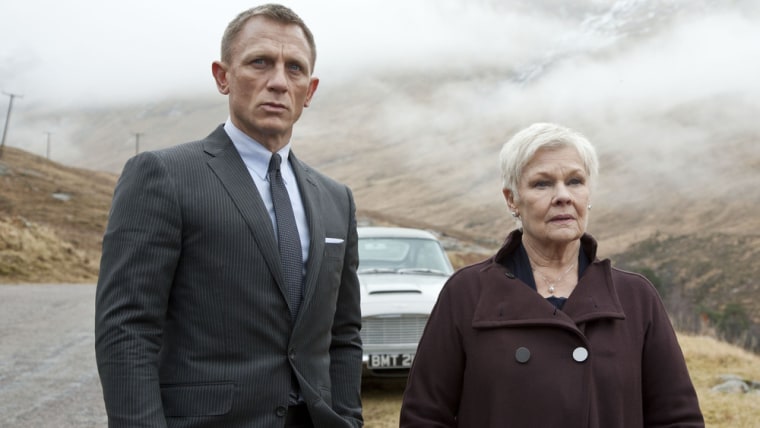 This film image released by Sony Pictures shows Daniel Craig as James Bond, left, and Judi Dench as MI6 head M, in a scene from the film "Skyfall." De...