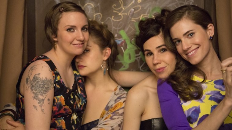 Lena Dunham, Jemima Kirke, Zosia Mamet, and Allison Williams star in HBO's comedy "Girls."