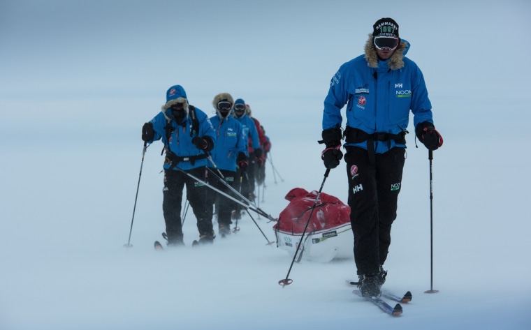 One team journeys through difficult elements while racing to the South Pole.