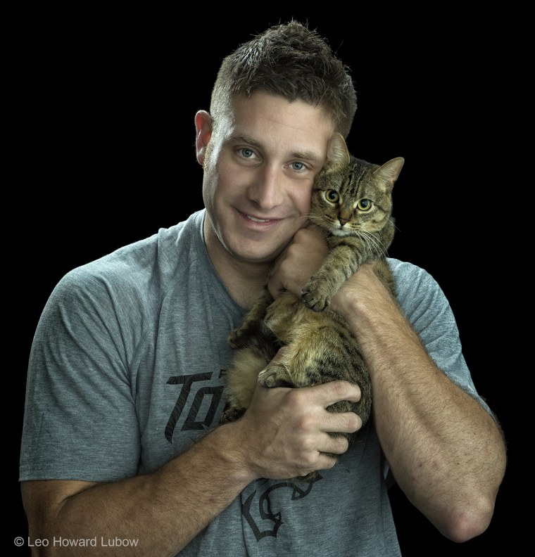 Jon Boyer and his kitten.