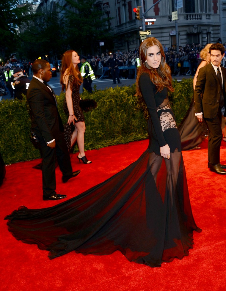 Actress Allison Williams attends the Costume Institute Gala for the \"PUNK: Chaos to Couture\" exhibition at the Metropolitan Museum of Art on May 6, 2013 in New York City.