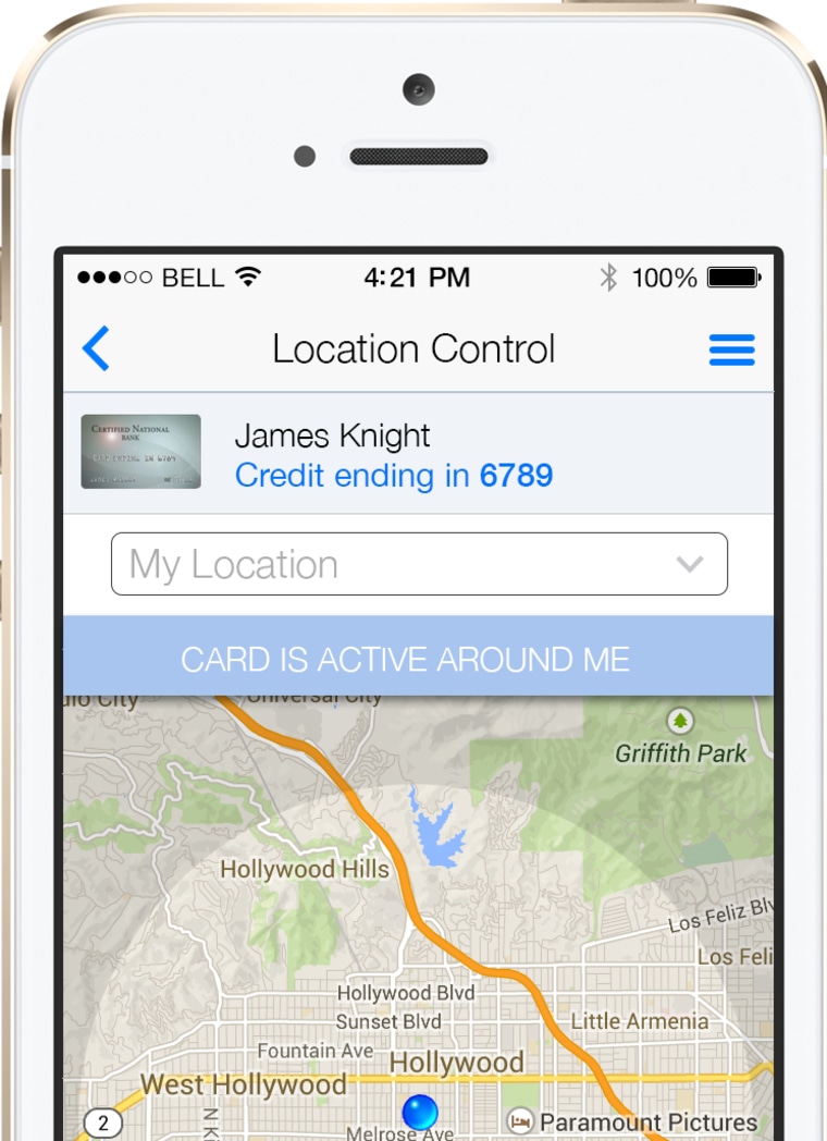 Using the location preference on the CardControl app, you can limit where card transactions can take place. 