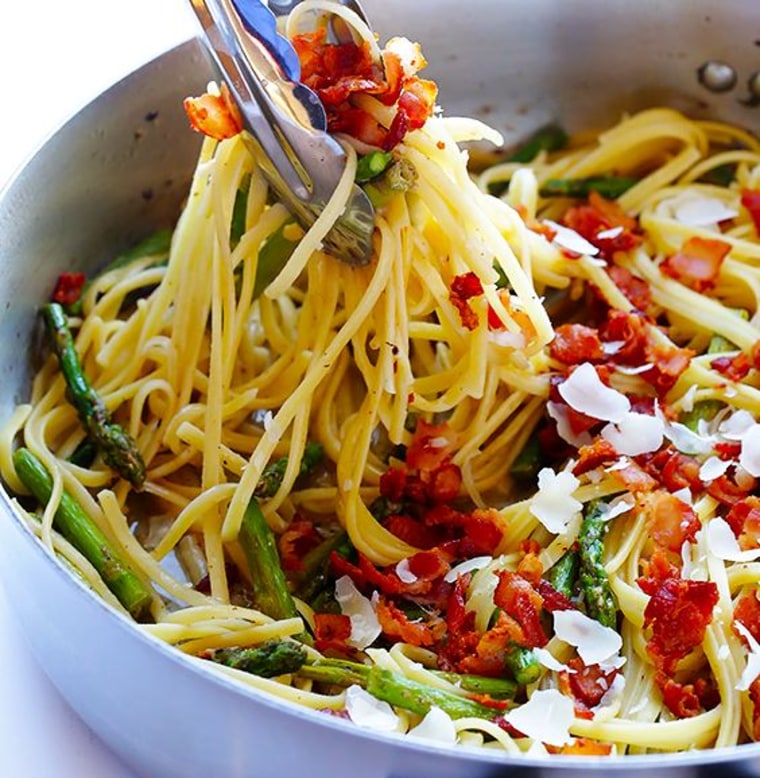 Asparagus and bacon pasta