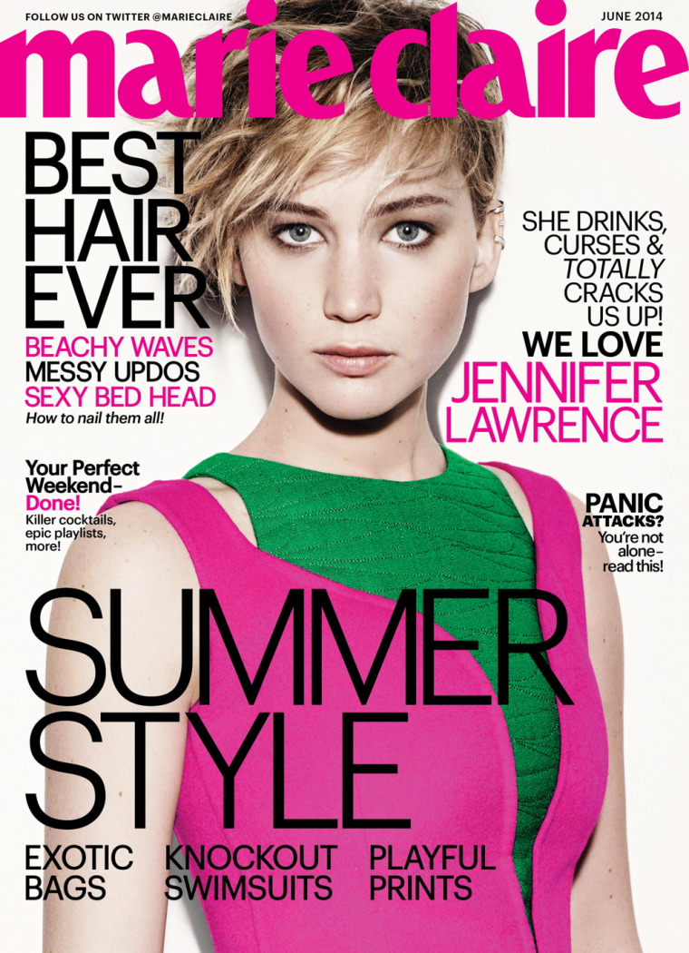 Image: Jennifer Lawrence on the cover of the June 2014 issue of Marie Claire.