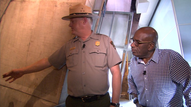 Al's sneak peek inside the monument included a look at the structure, held together by the weight of the stones.