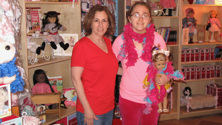 Marjorie Madfis and her daughter Isabelle, 18. Isabelle is an intern at Girl AGain, a small resale boutique for American Girl products in Hartsdale, New York.