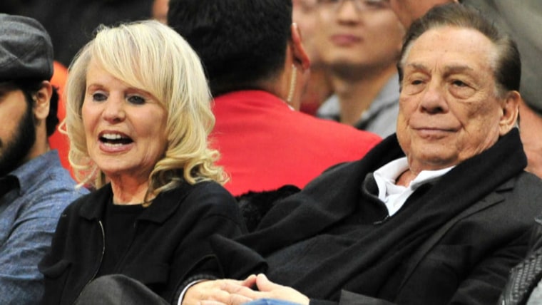 Shelly and Donald Sterling, at a Clippers game. Mrs. Sterling vowed to fight the NBA's attempts to push her out as part owner.