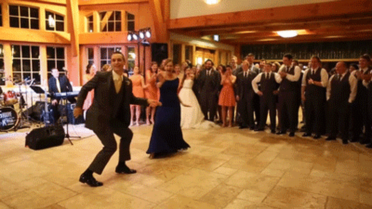 GIF: Mother and son dancing