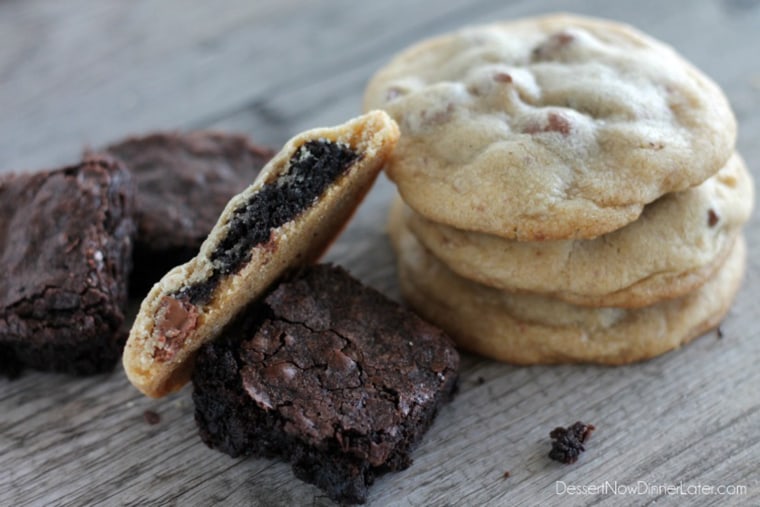 Brownie-stuffed chocolate chip cookies
