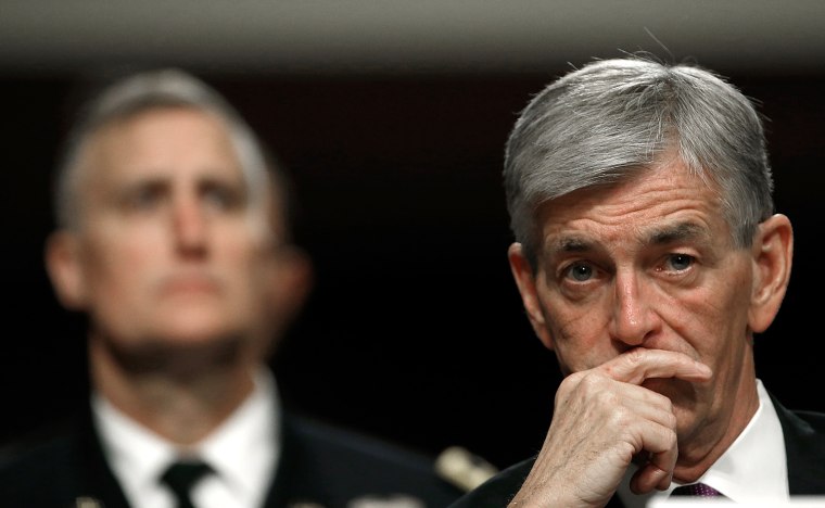 Secretary of the Army John McHugh (R) appears before the Senate Armed Services Committee on Capitol Hill where he addresse...